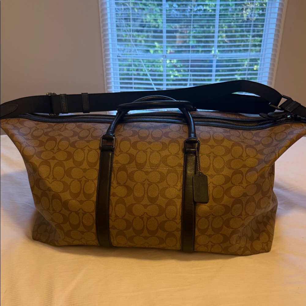 Coach Brown Duffel Bag with Black Accents